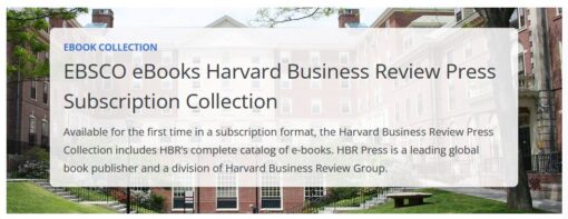 EBSCO eBooks Harvard Business Review Press